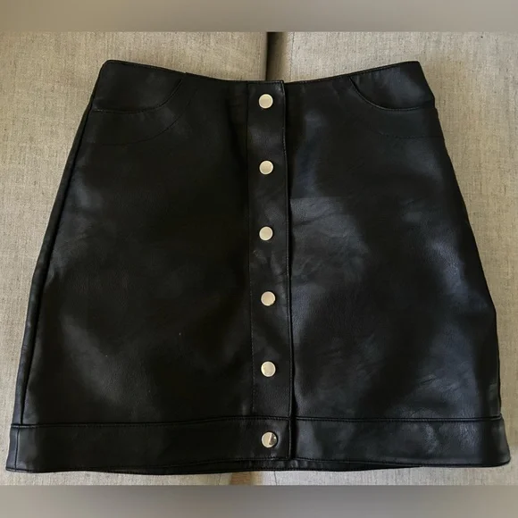 Topshop Skirts Top Shop Faux Leather Skirt A Shape Excellent
